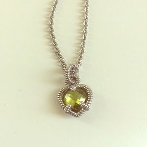 Judith Ripka Crystal Heart Necklace in Peridot